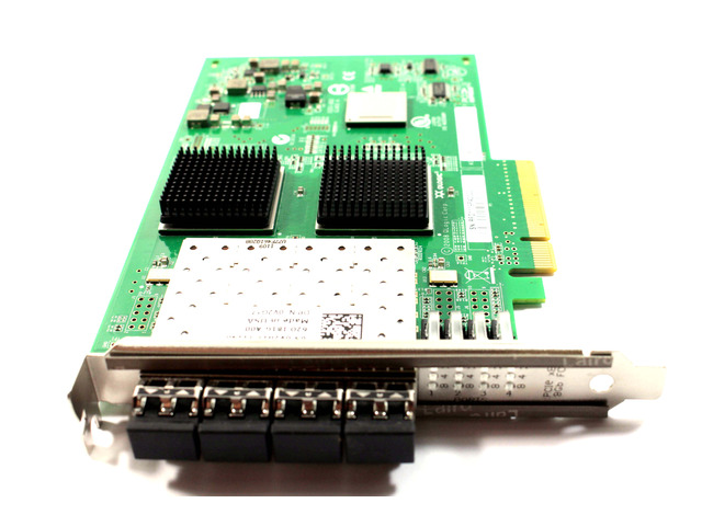 QLogic QLE2564 8GB Quad Port PCI-Ex8 Fibre Channel HBA Controller w/ 4x 8GB SFP V2G17 0V2G17 PX4810402 -01 C