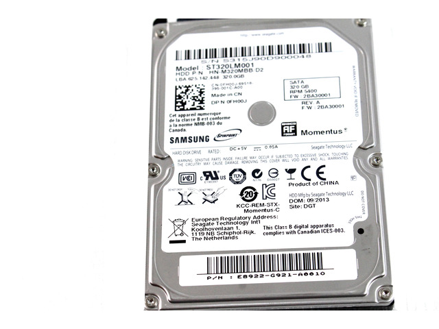 Samsung ST320LM001 320GB 5400RPM 2.5' 8MB Hard Drive FH00J 0FH00J CN-0FH00J