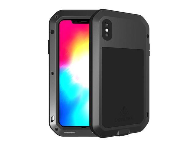 Love Mei Powerful Case For iPhone Xs Max Premium Waterproof Shockproof Aluminum Case Cover for iPhone Xs Max (Black)