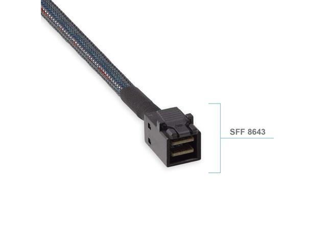10Gtek Mini SAS SFF-8643 to U.2 SFF-8639 Cable, PCIe 4.0 X4 85 Ohm with 15-Pin SATA Power for NVMe SSD Hot-Swap, 1m/3.3ft