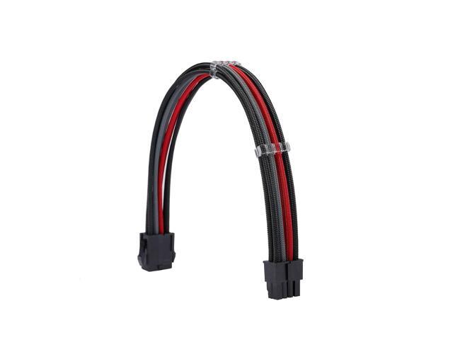 Sleeve Extension Power Supply Cable Kit 18AWG ATX 24P+ EPS 8-P+PCI-E8-P with Combs for PSU to Motherboard/GPU Fm-NCK3 (Black Grey Red)