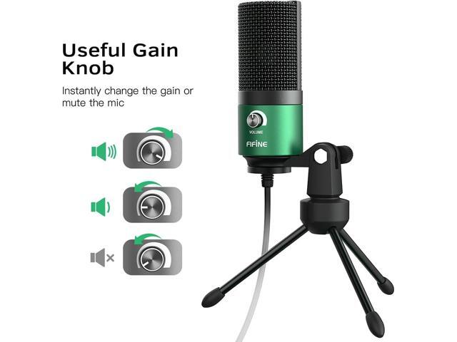 FIFINE USB Gaming Microphone for PC Desktop, PS4 and Mac, Gain Control, External Condenser Computer Mic for Streaming, Podcasting, Twitch, Discord,...
