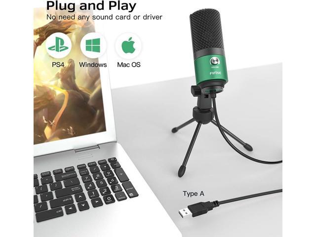 FIFINE USB Gaming Microphone for PC Desktop, PS4 and Mac, Gain Control, External Condenser Computer Mic for Streaming, Podcasting, Twitch, Discord,...