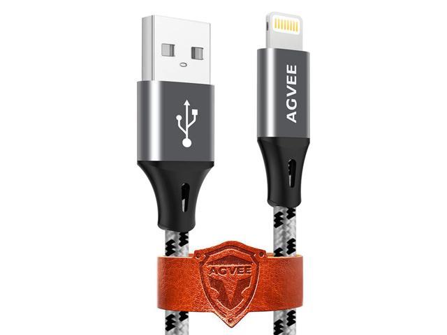 AGVEE 3 Pack 1.5ft for iPhone Charging Cable, Reinforced End Tip, Braided Fast OEM USB Charger Wire Data Cord for iPhone 11 10 8 7 6S 6, iPad iPod.