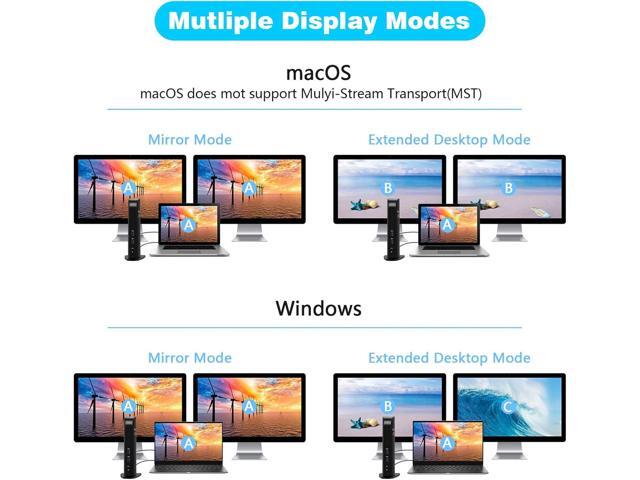 USB 3.0 and USB-C Universal Laptop Docking Station for Windows and Mac (Dual 4K Video HDMI, Gigabit Ethernet, 6 USB 3.0 Ports, 3.5 mm Audio)