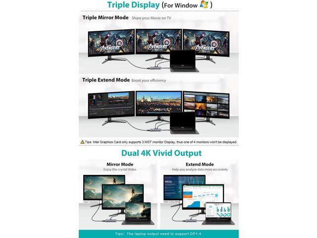 UtechSmart USB C Hub, 3 HDMI Docking Station Triple Display 12 in 1 USB C Laptop Adapter with 4K HDMI PD3.0 SD TF Card Reader Gigabit Ethernet for...