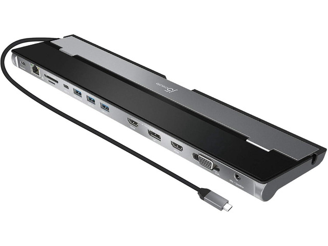 j5create USB C Docking Station- Supports up to 3 Display Simultaneously HDMI, DisplayPort, VGA, 100W PD Fast Charging, Gigabit Ethernet Comes...