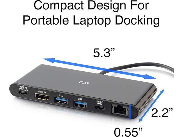 USB-C 6-in-1 Mini Docking Station with HDMI, Ethernet, USB and Power Delivery up to 60W - 4K 30Hz
