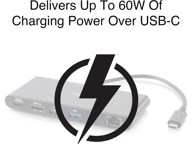 USB-C 6-in-1 Mini Docking Station with HDMI, Ethernet, USB and Power Delivery up to 60W - 4K 30Hz