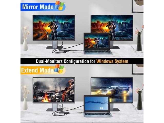 USB C Docking Station Dual Monitor, 7-in-1 Laptop Dock with 2 HDMI,100W PD, USB 3.0, SD/TF Card Reader Ports, Laptop Docking Station for Dell, HP,...