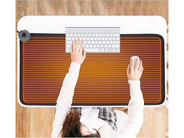 Mymyth Heated Desk Pad, Warm Mouse Pad, Foot Warmer - 8 Speeds Heated Control with Digital Display - 31.5×17.5 Extended Edition Gaming Mouse Mat -...