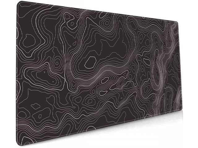 Large Gaming Mouse Pad Topographic Map Lines Contour Geographic Computer Keyboard Mouse Mat Desk Pad Non-Slip Desk Mat for Home Office Gaming Work.