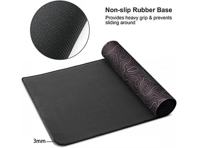Large Gaming Mouse Pad Topographic Map Lines Contour Geographic Computer Keyboard Mouse Mat Desk Pad Non-Slip Desk Mat for Home Office Gaming Work,...