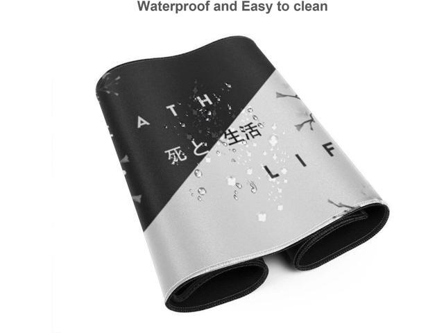 Japanese Black and White Cherry Blossom Gaming Mouse Pad XL Extended Large Mouse Mat Desk Pad Stitched Edges Mousepad Long Non-Slip Rubber Base...
