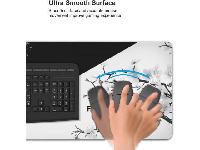 Japanese Black and White Cherry Blossom Gaming Mouse Pad XL Extended Large Mouse Mat Desk Pad Stitched Edges Mousepad Long Non-Slip Rubber Base...