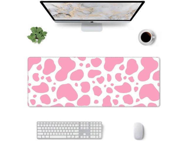 Pink Cow Print Gaming Mouse Pad Large XL Desk Mat Long Extended Pads Big Mousepad for Home Office Decor Accessories 31.5 X 11.8 Inch