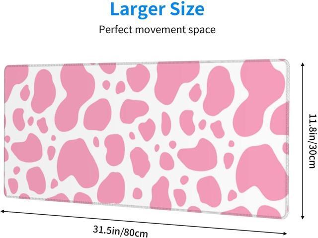 Pink Cow Print Gaming Mouse Pad Large XL Desk Mat Long Extended Pads Big Mousepad for Home Office Decor Accessories 31.5 X 11.8 Inch