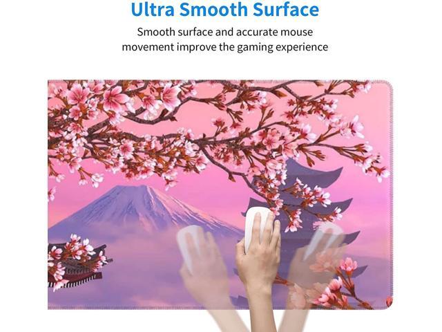 XXL Sakura Desk Mouse Pad Large Cute Gaming Keyboard Mat Anime Extended Mousepad for Office Company 31.5 X 11.8 Inch, Pink