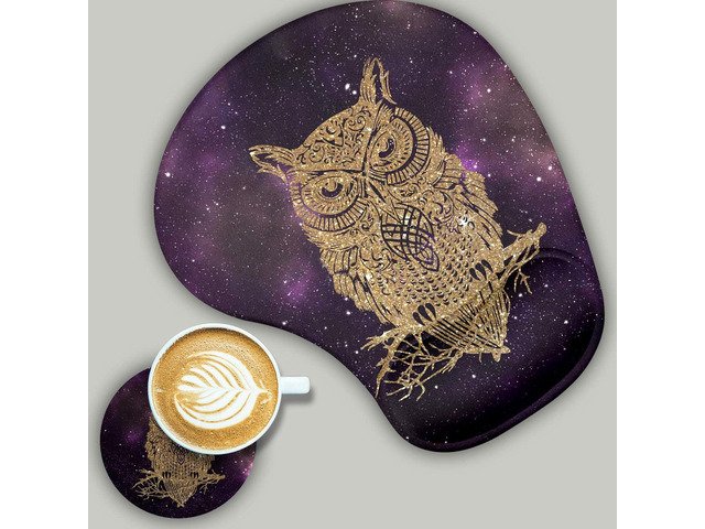 2 Pack Gaming Mouse Pad and Coaster,Ergonomic Mouse Pad with Wrist Support Gel,Non-Slip PU Base,Easy Typing Pain Relief Effect,Suitable for Office...