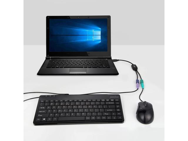 Perixx PERIPRO-401 PS2 to USB Adapter for Keyboard and Mouse - Built-in USB Controller - Black