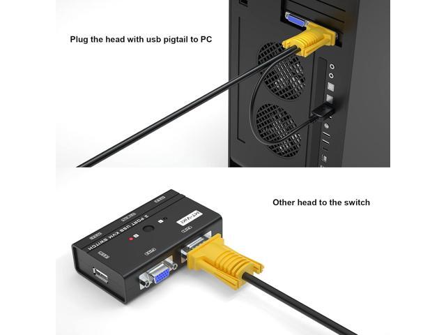 MT-VIKI 2-in-1 USB VGA KVM Cable 1.8m (6ft) for USB KVM Switch VGA
