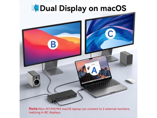 MOKiN Thunderbolt 4 Dock - 16 Ports, Laptop Docking Station Dual Monitor for MacBook, Docking Station 3 Monitors for Windows with 150W DC Power,TB4...
