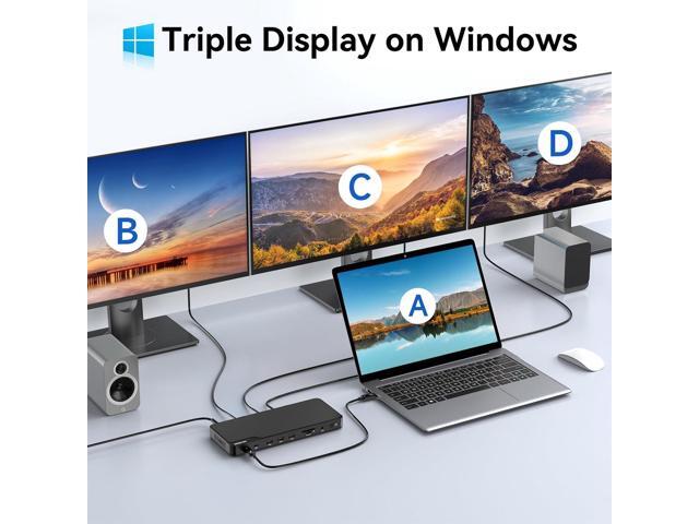 MOKiN Thunderbolt 4 Dock - 16 Ports, Laptop Docking Station Dual Monitor for MacBook, Docking Station 3 Monitors for Windows with 150W DC Power,TB4...