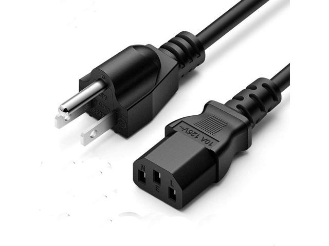 3 Prong Long Angled AC Power Cord Cables NEMA 5-15R to IEC320 C14 Fit TV Monitor Game Console Computer Desktop PC PSU Laser 3D Printer (6FT) photo