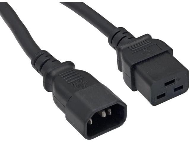 Cablelera AC Power Cord Extension, IEC320 C14 to IEC320 C19, 6', 14AWG, 15A, 250V(ZWACDFAN-06), Black