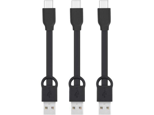 Short USB C to USB A, Type-C Charger Cable Cord PowerLine Keychain 3 Inches Fast Charging Cord Compatible with Samsung Galaxy S20/ S20...