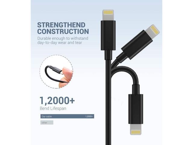 Novtech Black iPhone Charger Cable 3FT 3 Pack MFi Certified Lightning to USB A Cable iPhone Fast Charging Cord Wire for iPhone 14 13 12 11 Pro Max...