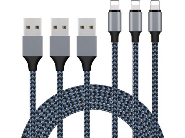 Sundix iPhone Charger, 3Pack 9ft Lightning Cable iPhone Charger Cable Nylon Braided Charging Cord Compatible iPhone...