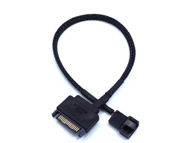 2 Pack SATA to 3 Pin / 4 Pin PMW 12V PC Case Fan Power Adapter Cable, 3-Pin or 4-Pin (PWM Connector) to 15 Pin SATA Computer Cooler Cooling Fan...