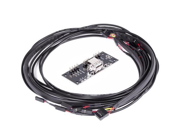 Alphacool Front I/O-Panel with USB 2.0 and Cable Kit for Servercases (25054)