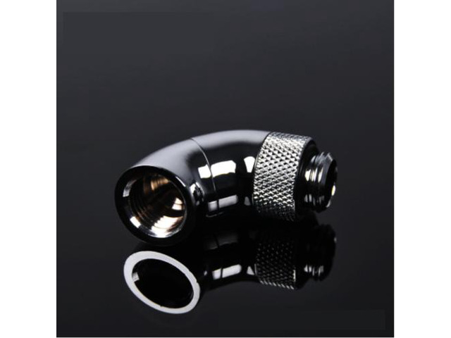 Barrow G1/4' 90 Degree Male to Female Dual Rotary Snake Adaptor - Silver (TSWT902-V1-Silver)