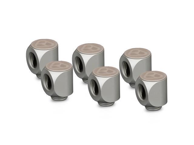 Thermal Grizzly DeltaMate Rotary Fitting - 90° - Matt Nickel - 6 Pack (TG-DM-FIT-6203)