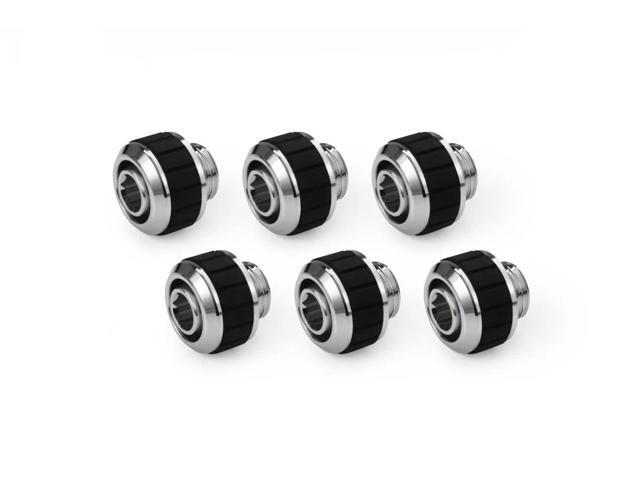 Alphacool Apex Grip 13/10mm G1/4 SoftTube Fitting - Chrome - 6 Pack (14921)