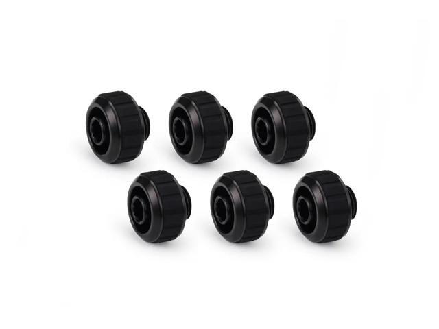 Alphacool Apex Grip 16/10mm G1/4 SoftTube Fitting - Black - 6 Pack (14923)