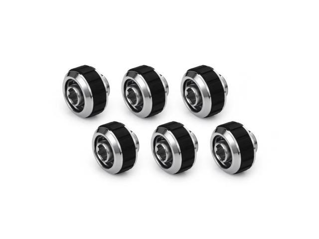 Alphacool Apex Grip 16/10mm G1/4 SoftTube Fitting - Chrome - 6 Pack (14924)