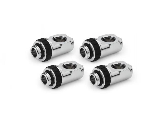 Alphacool Apex Grip 90° G1/4 Rotary Adapter Fitting - Chrome - 4 Pack (14933)