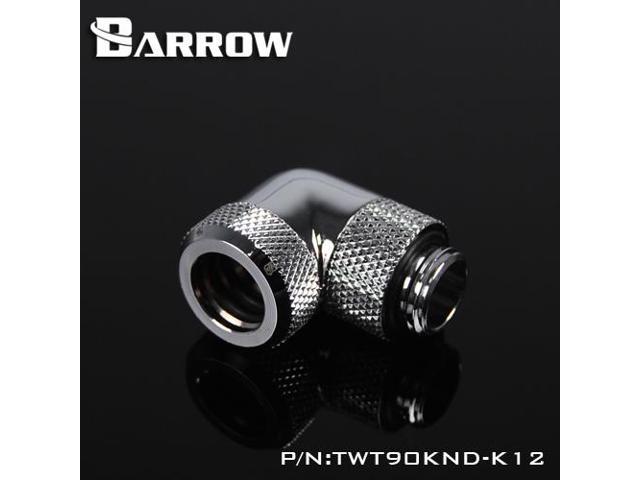 Barrow G1/4' 90 Degree Rotary Multi-Link Adapter - 12mm OD Rigid Tube - Silver (TWT90KND-K12-Silver)