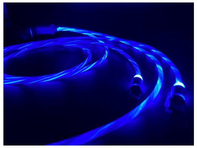 Jaspertronics Flowing LED Charging Cables with Quick Disconnect Magnetic Tips for Smart Phones, Tablets, and More!