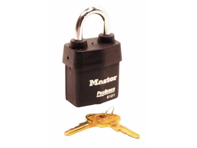 MASTER LOCK 6121KA-10G100 Padlock, Keyed Alike, Standard Shackle, Rectangular