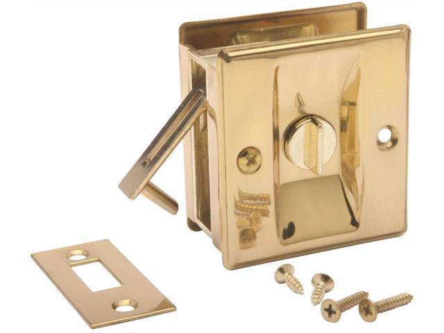 JOHN STERLING CD-1039-US3 Pocket Door Privacy Lock-Bright Brass