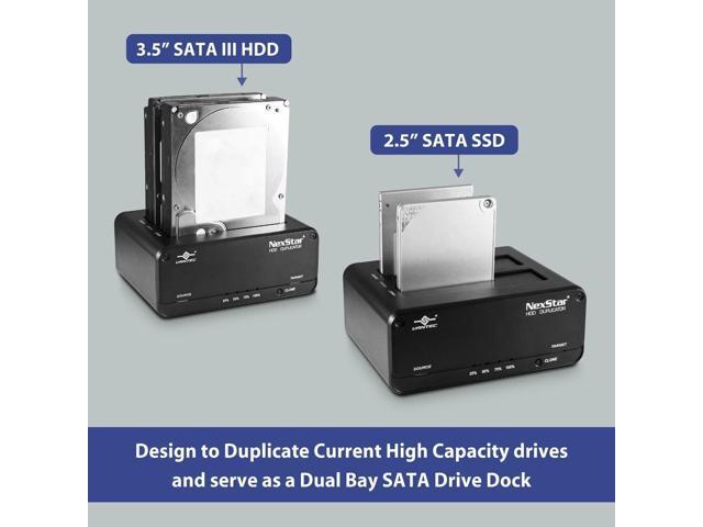 Vantec NexStar JX Dual Bay 2.5in, 3.5in HDD and SSD Clone, Duplicator Dock