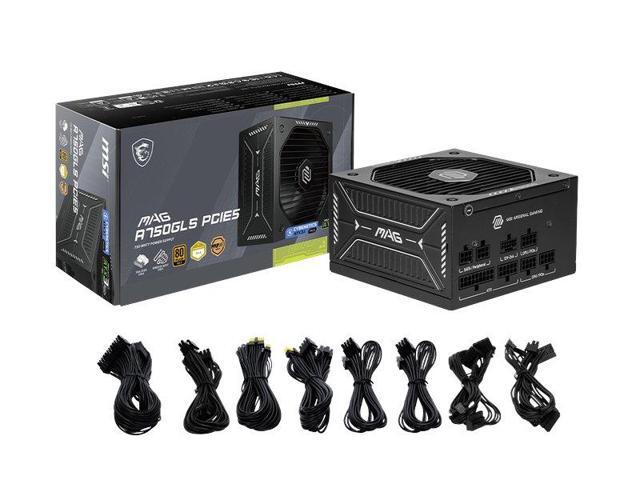MSI - MAG A750GLS PCIE5 750W ATX 3.1 & PCIe 5.1 Ready Fully modular 80 Plus Gold Energy Efficiency Gaming Power Supply - Black - image 6