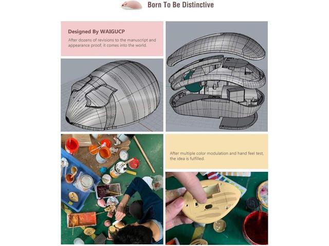 2.4GHz Wireless Mouse Cute Hamster Shape Less Noice Portable Mobile Optical 1200DPI USB Mice Cordless Mouse for PC Laptop Computer Notebook MacBook...