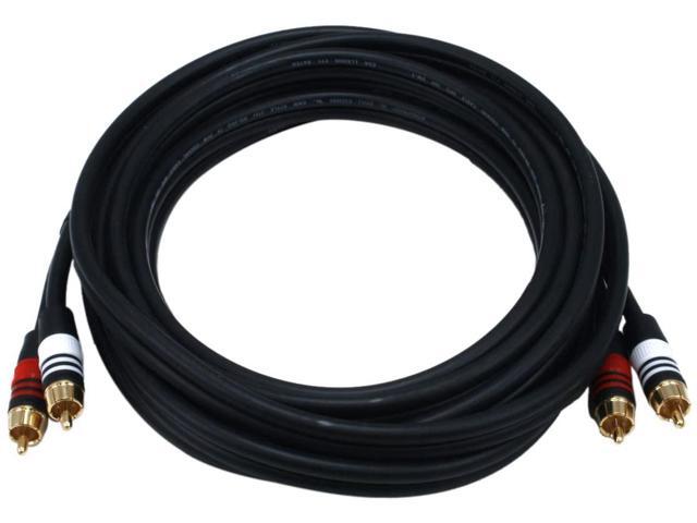 Monoprice Premium RCA Cable - 15 Feet - Black 2 RCA Plug to 2 RCA Plug, Male to Male, 22AWG