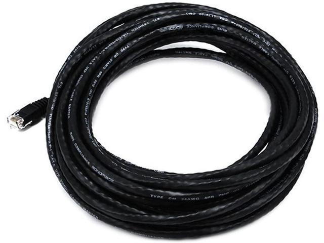 Monoprice Cat6 Ethernet Patch Cable - 30 Feet - Black Network Internet Cord - RJ45, Stranded, 550Mhz, UTP, Pure Bare Copper Wire, 24AWG
