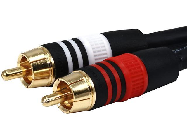 Monoprice Premium RCA Cable - 15 Feet - Black 2 RCA Plug to 2 RCA Plug, Male to Male, 22AWG